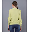 Памучен дамски пуловер в жълто-зелен нюанс Fresia-1 снимка