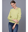 Памучен дамски пуловер в жълто-зелен нюанс Fresia-4 снимка