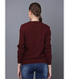 Памучен дамски пуловер в бордо Fresia-1 снимка