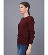 Памучен дамски пуловер в бордо Fresia-2 снимка