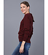 Памучен дамски пуловер в бордо Fresia-3 снимка