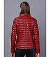 Червено дамско яке от естествена кожа Lisha-1 снимка