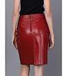 Червена пола от естествена кожа Carla-1 снимка