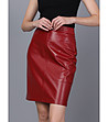 Червена пола от естествена кожа Carla-2 снимка