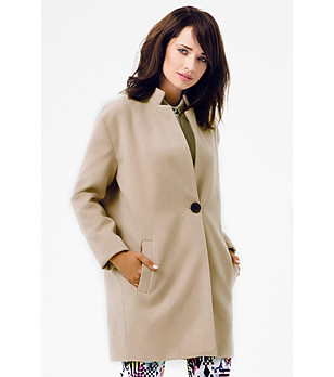 Бежово дамско палто Tiffany снимка