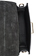 Черна дамска кожена чанта със златисти елементи Persy-4 снимка