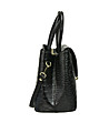 Елегантна черна кожена дамска чанта Arleen-2 снимка