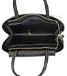 Елегантна черна кожена дамска чанта Arleen-4 снимка