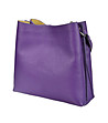 Лилава кожена дамска чанта с фин релеф Karen-1 снимка