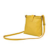Жълта дамска кожена чанта за рамо Izala-1 снимка