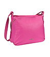 Дамска кожена чанта от естествена кожа в розово Makena-0 снимка