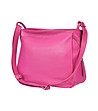Дамска кожена чанта от естествена кожа в розово Makena-1 снимка