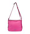 Дамска кожена чанта от естествена кожа в розово Makena-3 снимка