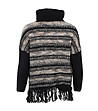 Дамски пуловер в черно и бежово Roxana-4 снимка