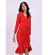 Червена рокля с набори Caren-2 снимка