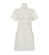 Бяла къса рокля с перфорации Denia-0 снимка