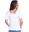 Бяла дамска блуза с копчета Lamet-1 снимка
