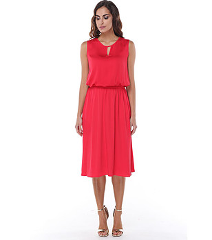 Червена рокля с памук и коприна Futura снимка