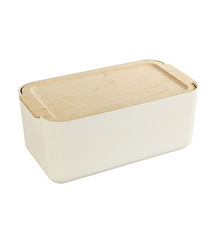Кутия за хляб от бамбук с дъска за рязане снимка