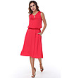 Червена рокля с памук и коприна Futura-2 снимка