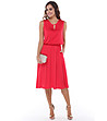 Червена рокля с памук и коприна Futura-3 снимка