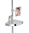 Сребриста телескопична етажерка за баня с огледало Premium-1 снимка