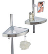 Сребриста матова телескопична етажерка за баня с огледало Premium-2 снимка