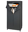 Черен текстилен шкаф за дрехи-0 снимка