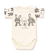 Бебешко памучно боди в цвят екрю Cute bunny-0 снимка