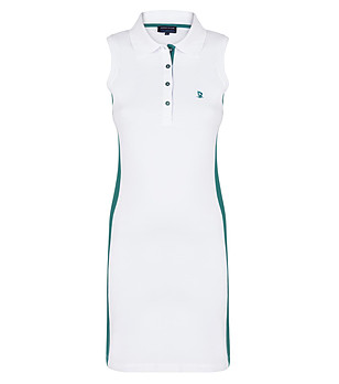 Памучна рокля без ръкави в бяло и зелено Enrica снимка