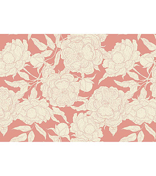 Розова постелка с принт цветя в екрю 52х75 см снимка