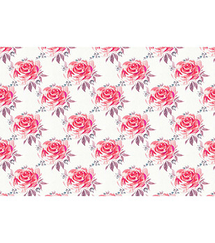 Бяла постелка на розови цветя 52х75 см снимка