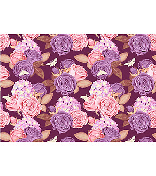 Постелка в лилави и розови нюанси 52х75 см снимка