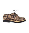 Кафяви дамски кожени обувки с леопардов принт Irosa-0 снимка