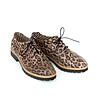 Кафяви дамски кожени обувки с леопардов принт Irosa-1 снимка