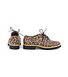 Кафяви дамски кожени обувки с леопардов принт Irosa-2 снимка