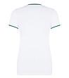 Бяла памучна дамска тениска със зелени кантове Melinda-1 снимка