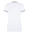 Бяла памучна дамска тениска с тъмносини кантове Melinda-1 снимка
