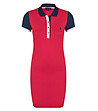 Памучна спортна рокля в червено, тъмносиньо и бяло Diona-0 снимка