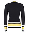 Памучен дамски пуловер в черно и жълто Sorena-1 снимка