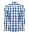 Карирана памучна мъжка риза в синьо Brant-1 снимка