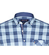 Карирана памучна мъжка риза в синьо Brant-2 снимка