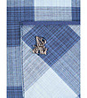 Карирана памучна мъжка риза в синьо Brant-3 снимка