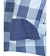 Карирана памучна мъжка риза в синьо Brant-4 снимка
