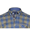 Карирана памучна мъжка риза в синьо и цвят каки Brant-2 снимка