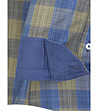 Карирана памучна мъжка риза в синьо и цвят каки Brant-4 снимка