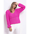 Дамски пуловер Klara в цвят циклама-2 снимка