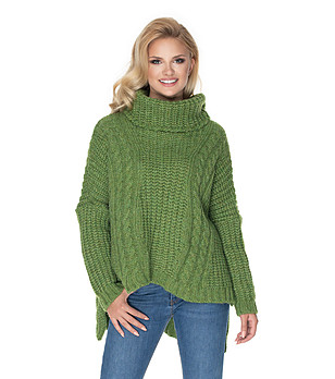 Зелен дамски поло пуловер Arleen снимка