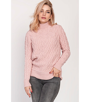 Дамски пуловер в розово Deri снимка