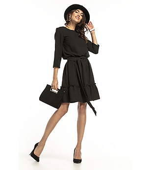 Разкроена черна рокля Nina снимка